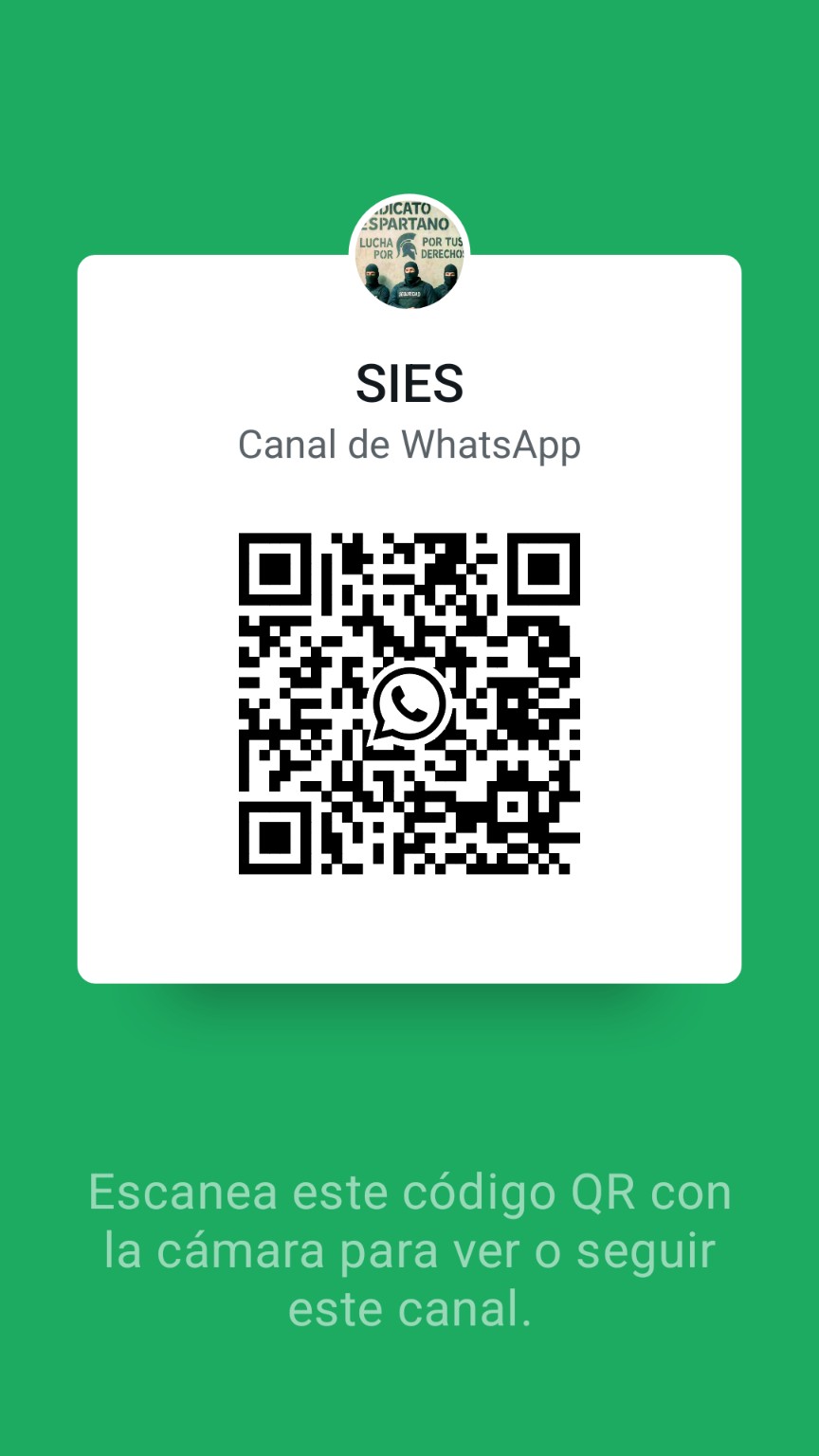 Código QR para seguir el canal de WhatsApp SIES
